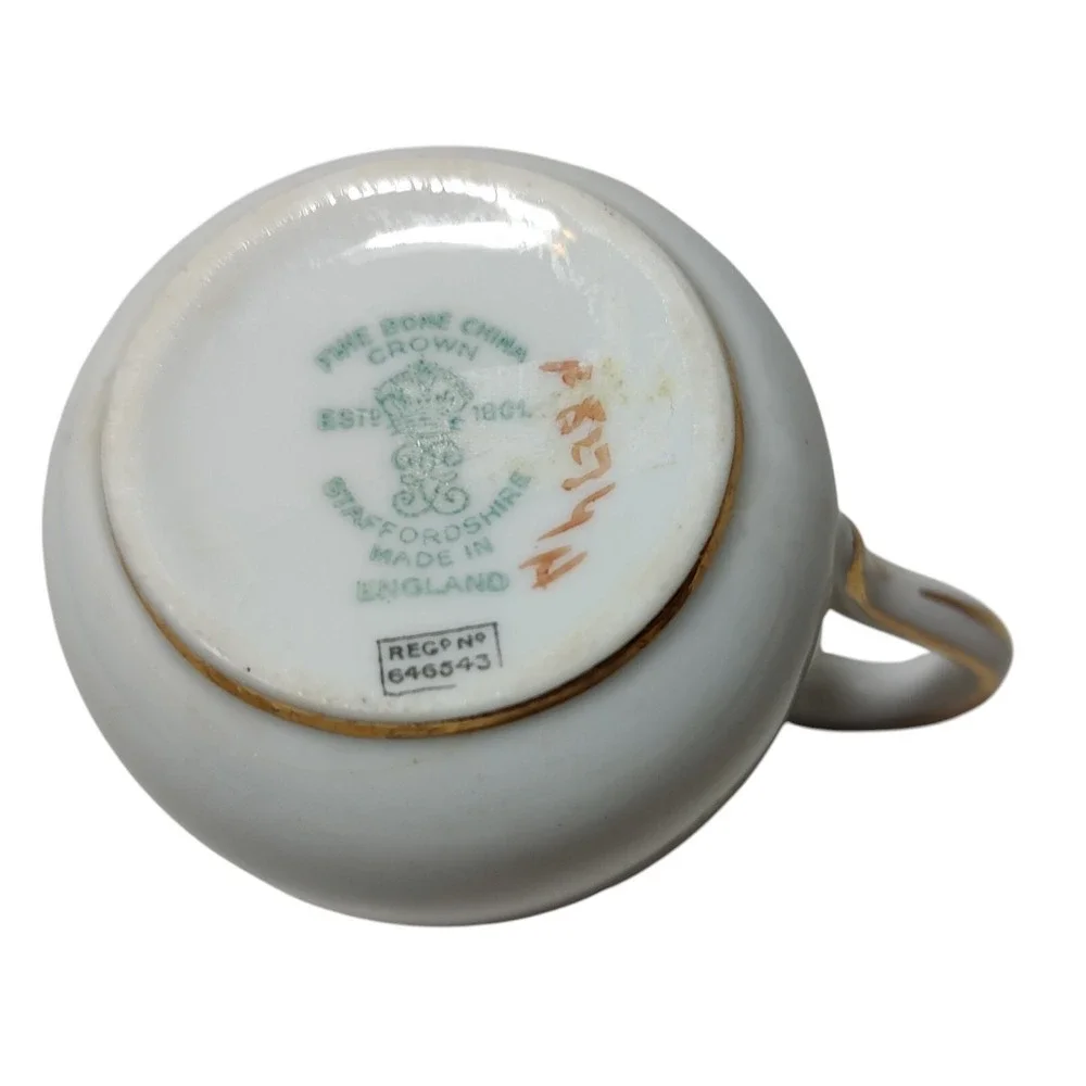 Crown Staffordshire Creamer Pitcher Fine Bone China Floral Made England 1930 SEE